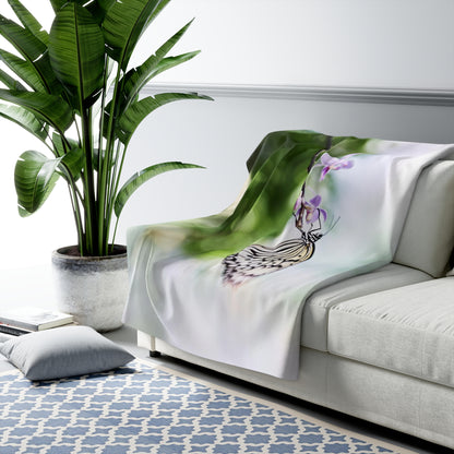 "Butterfly No. 04" Sherpa Fleece Blanket