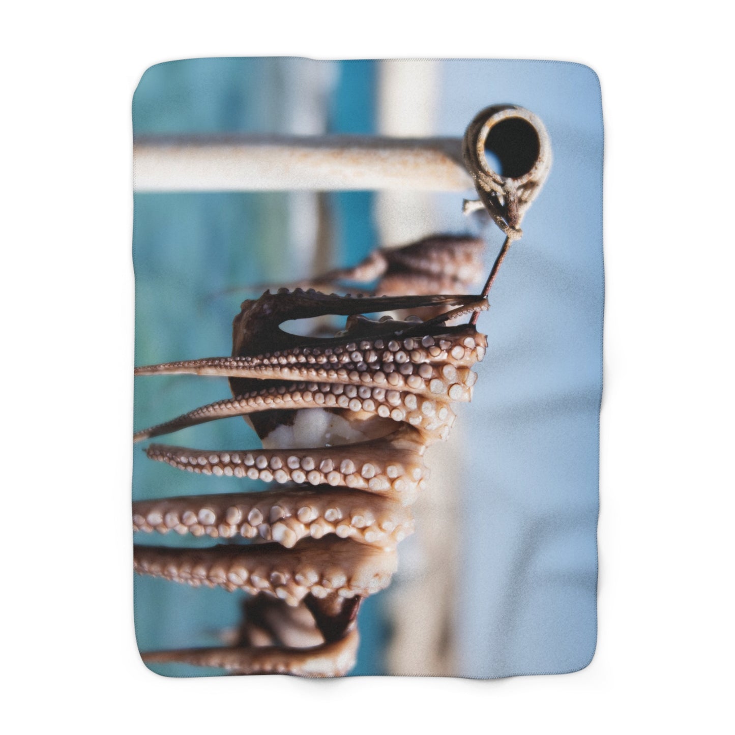 "Octopus Drying in the Sun" Sherpa Fleece Blanket