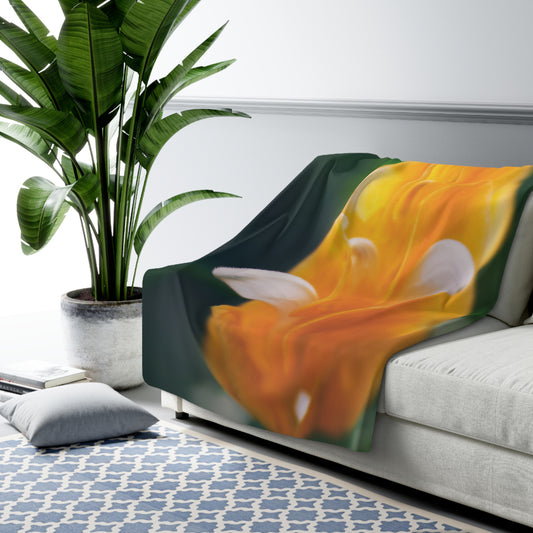 "Pachystachys Lutea No. 01" Sherpa Fleece Blanket