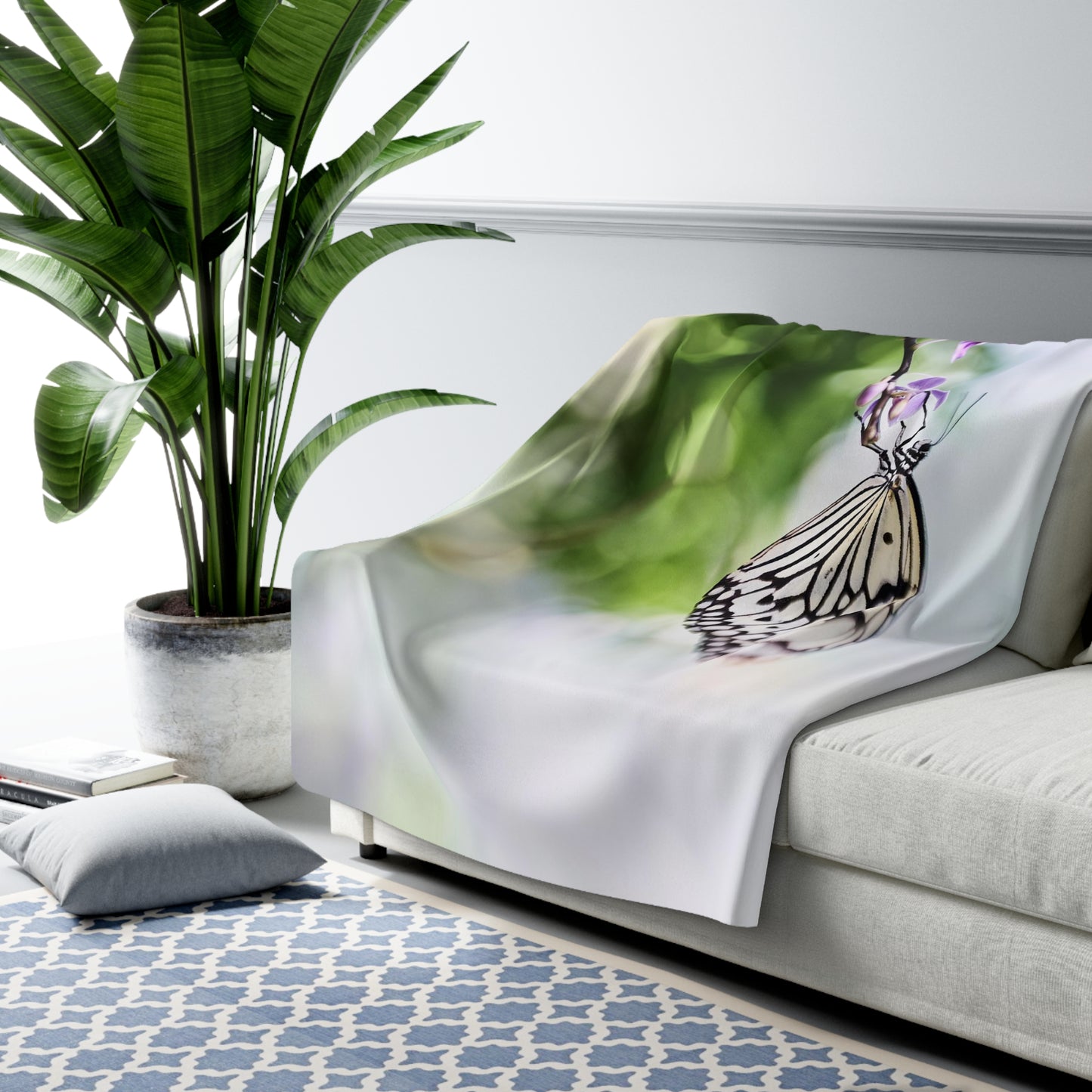 "Butterfly No. 04" Sherpa Fleece Blanket