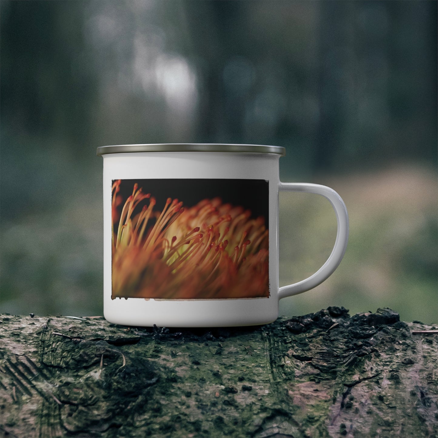 "Pincushion Protea No. 02" Enamel Camping Mug