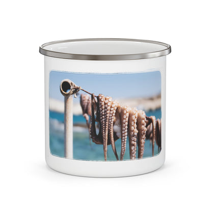 "Octopus Drying in the Sun" Enamel Camping Mug